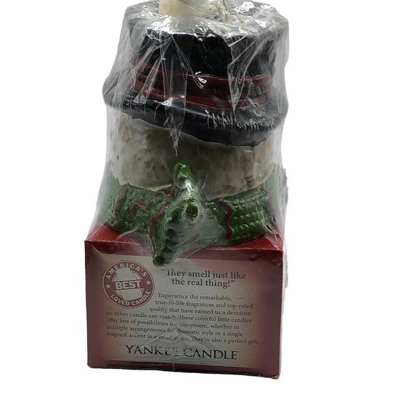 NWT YANKEE CANDLE 2013 SNOWMAN TART WARMER WITH 12 Apple Wreath Tea Lights - Picture 3 of 7
